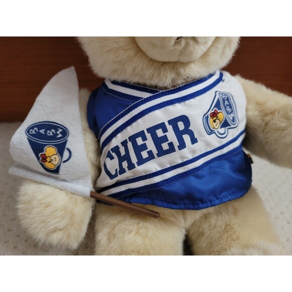 BUILD A BEAR Beige CHEER BEAR PLUSH with BABW Pennant - Picture 3 of 6